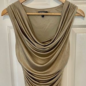 EXPRESS Sleeveless gold shimmer dress Size XS